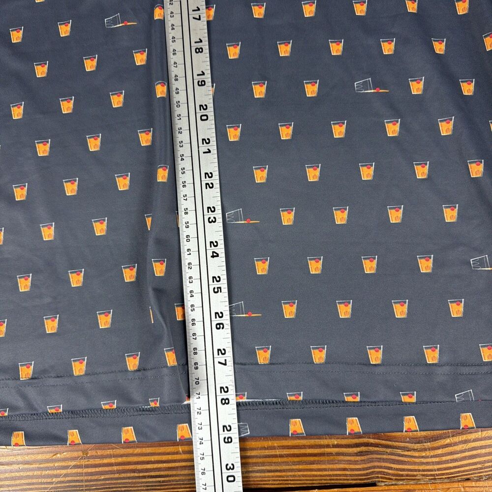 William Murray Polo Shirt Mens Medium Gray Cocktails Graphic Golf Athletic - Picture 7 of 9